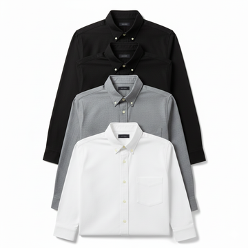 3 Pack 100% Cotton Long Sleeve Oxford Shirts (Copy)