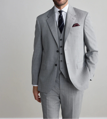 Light Grey Two Button Suit Jacket