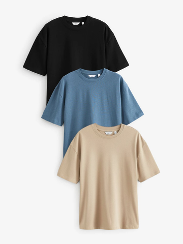 3 Pack Relaxed Fit Heavyweight T-Shirts